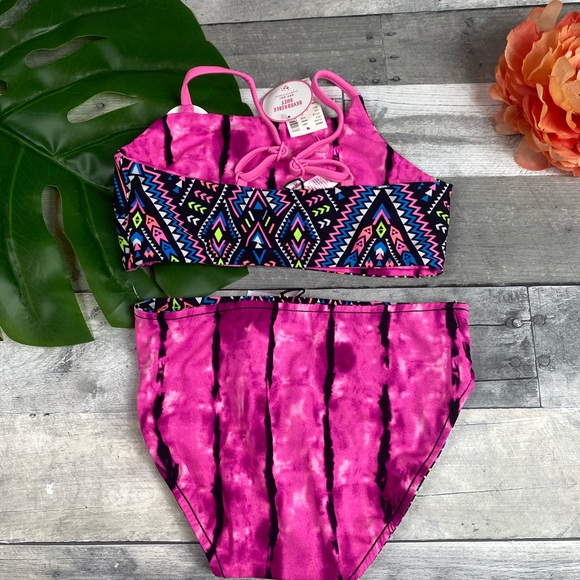 Justice tribal Tie Dye swimsuit bikini girls - Picture 5 of 7